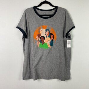 Torrid Strong We Can Classic Fit Cotton Jersey Crew Neck Ringer Tee Size 1X